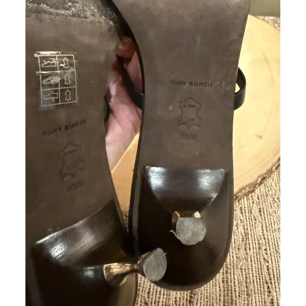 Tory Burch Bombe Miller Low Kitten Heel 55Mm Sandals Triple Black Sz-9.5 ‎ $298